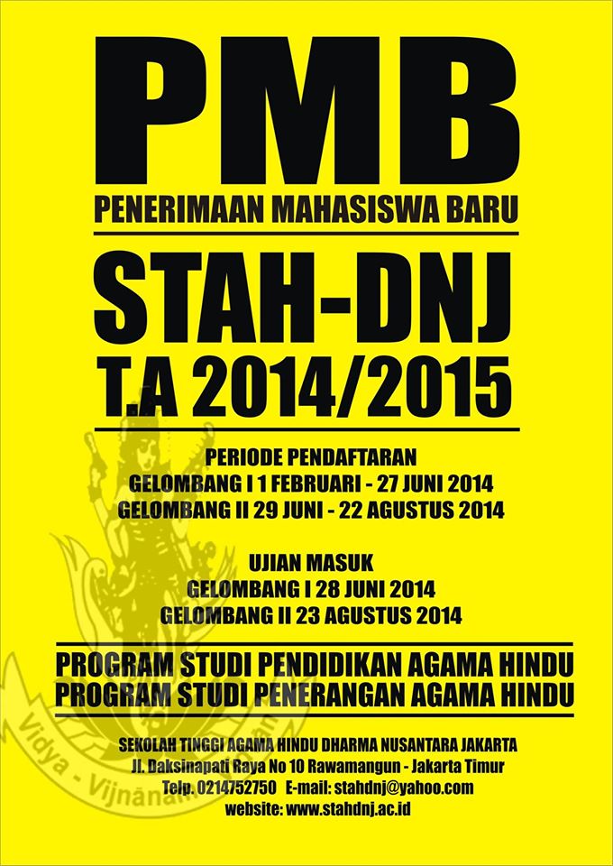 PENERIMAAN MAHASISWA BARU STAH DN JAKARTA